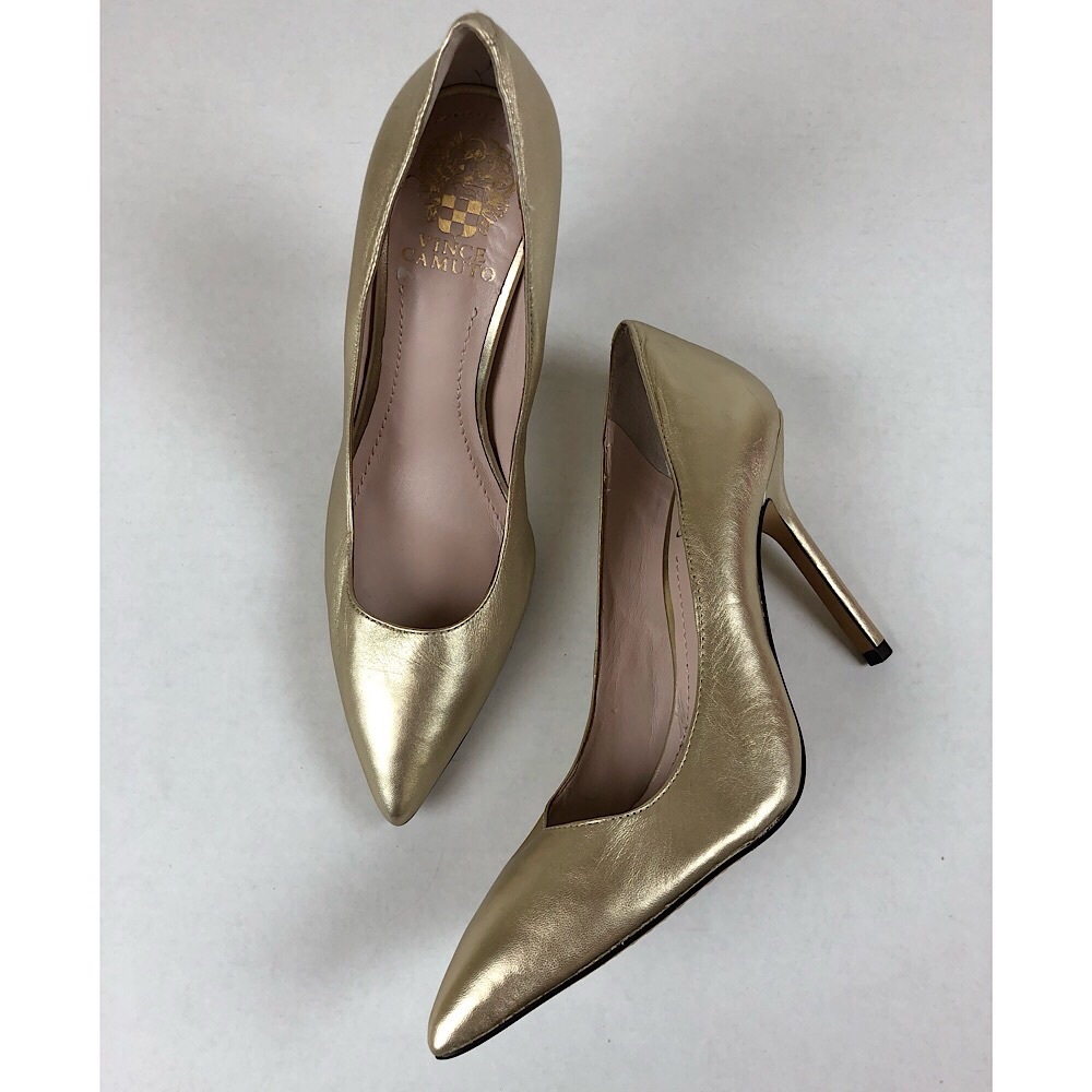 Vince Camuto HARTY Gold Metallic Pumps Shoes